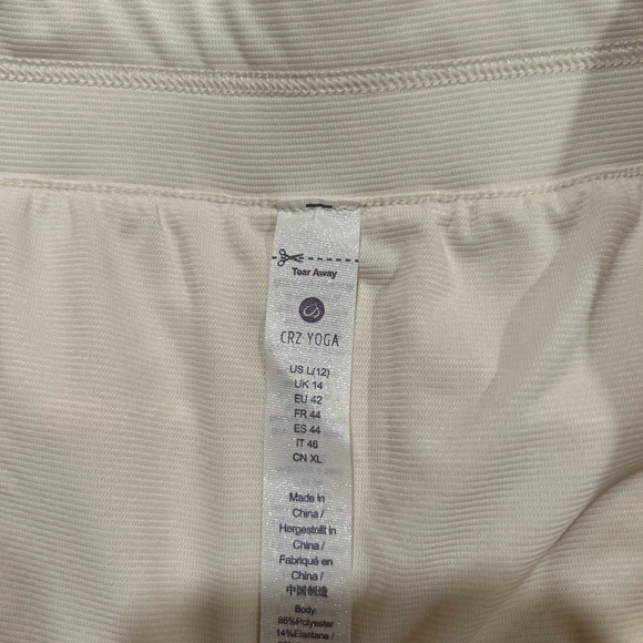 2 pair CRZ YOGA Brown and Cream Shorts with Elastic Waistband - Picture 2 of 5